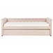 Beliani Cama com estrado Veludo LIBOURNE 102x220 Rosa Talco