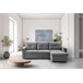 Sofá Cama Com Baú e Chaise Longue Cinza Claro