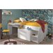 Cama infantil Valky com escrivaninha e 2 gavetas 203x135 Branco/cinza