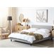 Beliani Cama com LED Poliéster FITOU 170x214 Cinza Claro