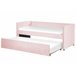 Beliani Cama gavetão Veludo TROYES 99x213 Rosa