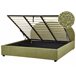 Beliani Cama com armazenamento Bouclé VAUCLUSE 194x214 Verde
