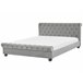 Beliani Cama com estrado Veludo AVALLON 233x192 Cinza Claro