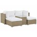 Beliani Conjunto lounge Ratan sintético NOTO Branco/ Bege
