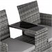 Banco de jardim de vime 131x61 Cinza