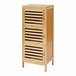 Armário lateral Ypäjä com 3 portas Bambu 82 x 33 x 27 cm Natural