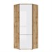 Armário de canto de 2 portas Selma Natural/ Branco