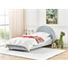 Beliani Cama com estrado Veludo ANET 100x216 Azul Claro