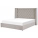 Beliani Cama com armazenamento Veludo LUBBON 210x217 Cinza Claro
