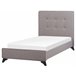 Beliani Cama com estrado Poliéster AMBASSADOR 102x216 Cinza