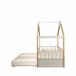 Cama nido de madeira maciça WOOD 90x190 cm em branco natural Branco/ Madeira