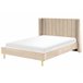 Beliani Cama com estrado Veludo VILLETTE 165x222 Bege