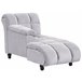 Beliani Chaise longue à direita Veludo LORMONT Cinza Claro