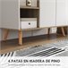 Aparador Melamina de Madeira e Madeira de Pinho HOMCOM Branco