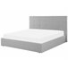 Beliani Cama com armazenamento Poliéster LORIENT 197x216 Cinza Claro