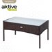 Conjunto de mobiliário de terraço Aktive, poltronas, sofá e mesa de rotim Preto