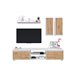 Compacto de TV YUMI carvalho branco 200cm Branco/ Madeira