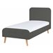 Beliani Cama com estrado Poliéster RENNES 101x220 Cinza Escuro