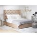 Beliani Cama com armazenamento Veludo LUBBON 190x217 Bege