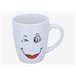 Caneca SONRISAS sortido 300ml material de grés Branco