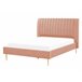 Beliani Cama com estrado Veludo MARVILLE 162x225 Areia