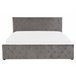 Beliani Cama con almacenaje Terciopelo AMIENS 171x217 Cinza Escuro