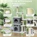 Arranhador para Gatos Melamina de Madeira e Sisal PawHut Cru