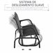 Banco de Balanço metal, tecido textilene Outsunny Preto