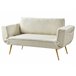 Beliani Sofá-cama Bouclé SAARELA Creme