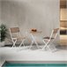 Mesa dobrável para jardim Ambar em madeira e metal 60x60 Branco/ Madeira