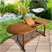 Mesa de jardim oval extensível em acácia para 8 pessoas Aktive Madeira
