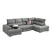 Mega Sofá Cama Chaise Longue Canto Itália 345cm Cimento