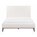 Beliani Cama com estrado Veludo BAYONNE 151x212 Branco/ Bege