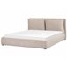 Beliani Cama com armazenamento Veludo BAJONNA 204x235 Bege
