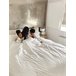 Beliani Cama com estrado Chenille MELLE 175x240 Bege