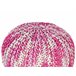 Pufe redondo em tricot branco e azul 50 x 35 cm CONRAD Branco/ Bege