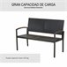 Banco Jardim Vime PE, Aço Outsunny 122x60 Preto