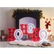 Beliani Decoración LED GRENVIK Branco/ Vermelho