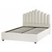 Beliani Cama com armazenamento Veludo VINCENNES 167x214 Branco/ Bege
