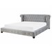 Beliani Cama Terciopelo CAVAILLON 225x246 Cinza Claro