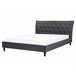 Beliani Cama com estrado Poliéster SAVERNE 177x228 Cinza Claro