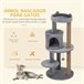 Arranhador para Gatos Aglomerado de Madeira, Pelúcia e Sisal Cinza