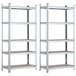 Pack 2 Prateleiras Modulares com 5 Prateleiras Ajustáveis ​​Thinia Home Prata