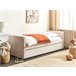 Beliani Cama com estrado Veludo LIBOURNE 102x220 Rosa Talco