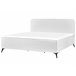 Beliani Cama com estrado Bouclé VALOGNES 192x220 Branco