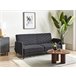 Beliani Sofá de 3 lugares Linho sintético SENJA Preto