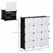 Armário Modular 12 Cubos PP e Aço HOMCOM 125 Branco