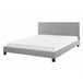 Beliani Cama com estrado Poliéster POITIERS 151x215 Cinza Claro