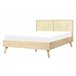 Beliani Cama com estrado Aglomerado de madeira, Rattan/vime MONPAZIER 147x209 Castanho