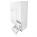 Armário de 3 portas com efeito madeira Branco